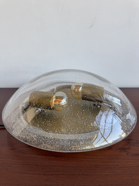 Image 1 of Vintage Bubble Glas Inbouwlamp - Mid Century Ruimte Tijdperk Stijl