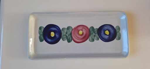 Hand-painted GDR serving dish