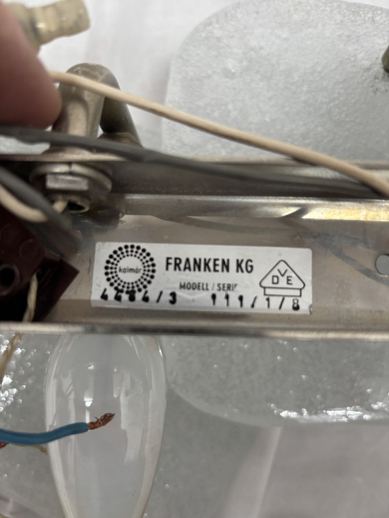 Image 1 of Vintage ice glass wall lamp Kalmar Franken Austria, 1960s