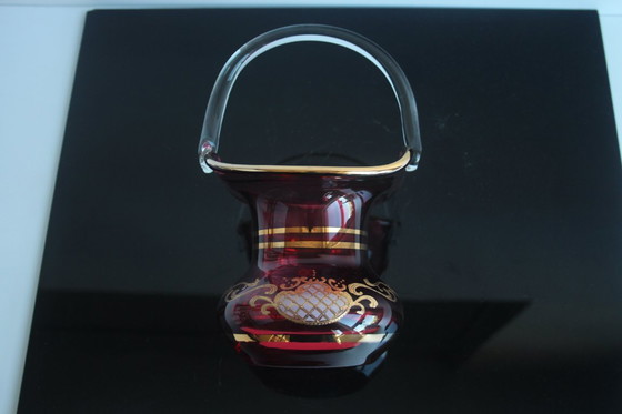 Image 1 of Kristal, vergulde mand, Bohemia Crystal, Tsjecho-Slowakije, jaren 1960.