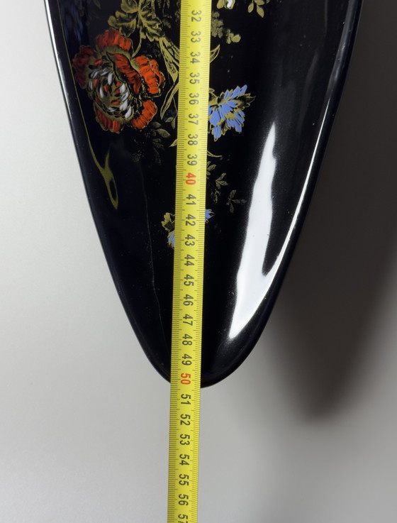Longwy Hand-Decorated 50 cm Ceramic Centerpiece Dish, France, Mid-20th Century – Decorative Objects (photo 12 of 15)