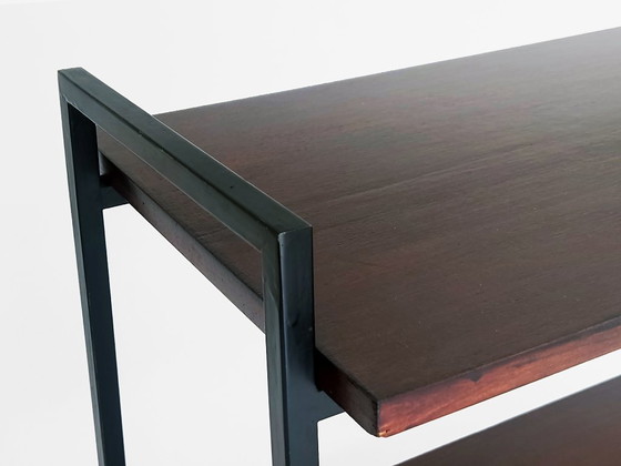 Image 1 of vintage side table with casters