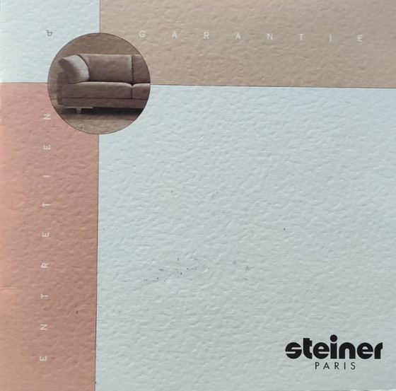 Image 1 of Set da soggiorno (divano + poltrone) in pelle di design – Steiner Paris – base in alluminio – anni '70/'80