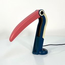 Lampada Toucan blu e rosa di H.T. Huang per Huanglite, anni '80
