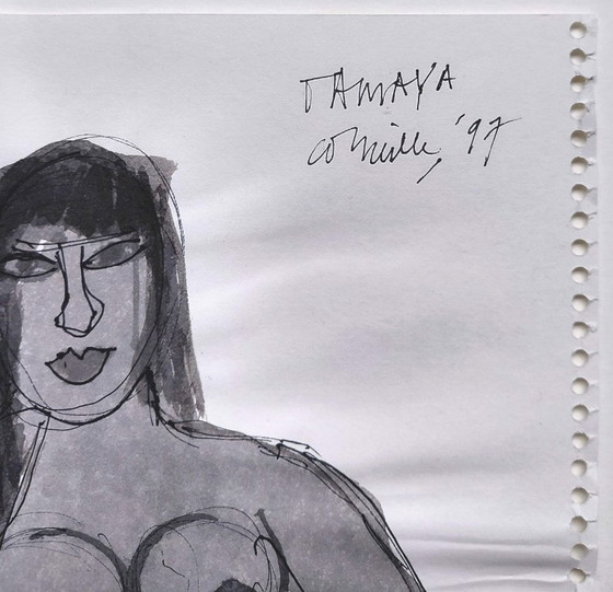 Image 1 of Corneille - Tamaya, mixed media on paper (beautifully framed)
