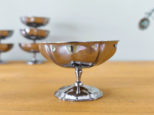 Juego de 6 vasos para helado de acero inoxidable