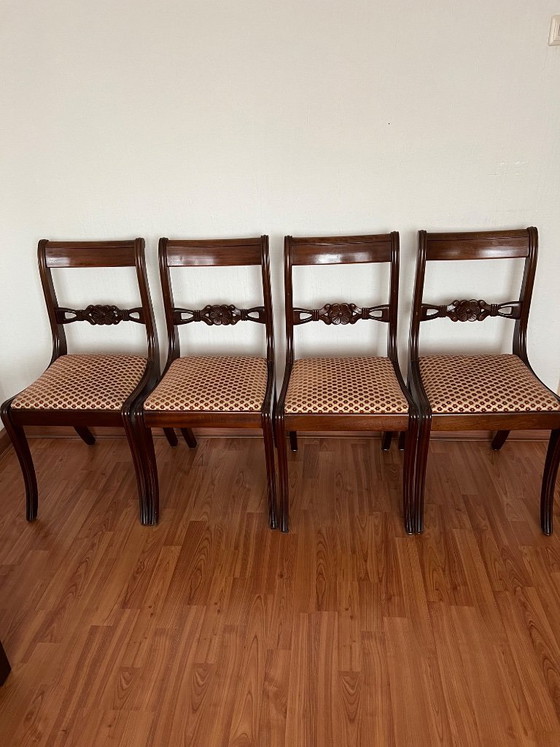 Image 1 of 4 sedie da pranzo classiche in mogano