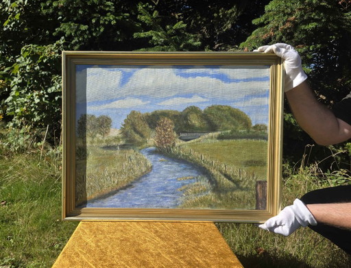Original Vintage Landschaftsölgemälde - 1977