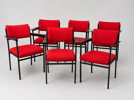 Set van 6 eetkamerstoelen – Metal, Textile