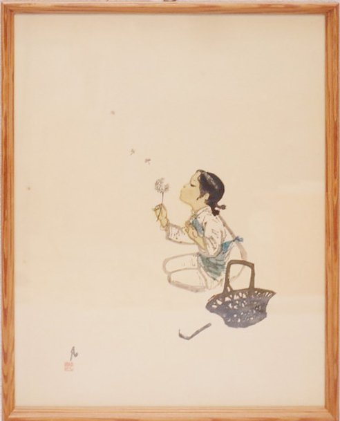 Image 1 of Wu Fan "Paardenbloem" lithografische print