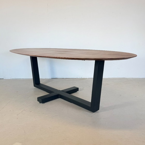 Oval Solid Walnut Dining Table 260x120 - Bert Plantagie – Metal, Wood (photo 4 of 11)