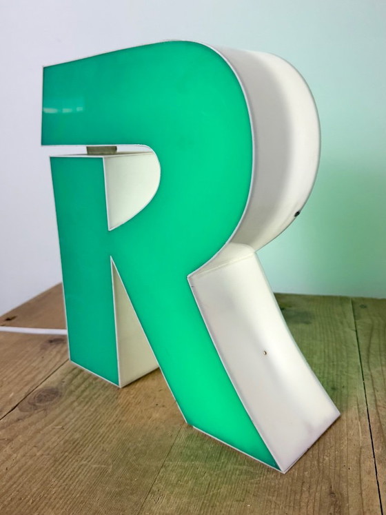 Lettre R lumineuse verte vintage, années 1970 – Objets déco, Plastic (photo 14 of 16)