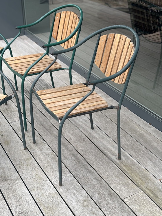 Image 1 of 4x Lothar tuinstoelen, 50s