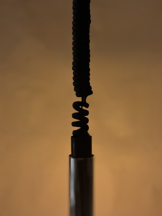 Image 1 of Vintage oranje Dijkstra bloem hanglamp uit de jaren 70 met een futuristisch design.