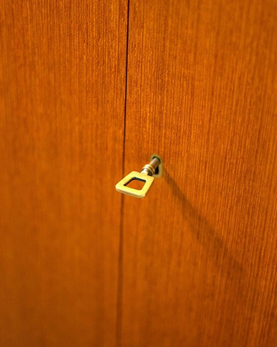 Image 1 of Armadio Mid-Century in teak e acciaio cromato di Franz Meyer Möbel, Germania, anni '60