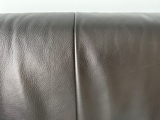 Image 1 of Rolf Benz 2- und 3-Sitzer-Sofas, mattschwarzes/anthrazitfarbenes Leder