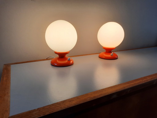 Duo space age tafellampen