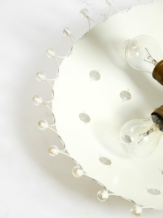 Image 1 of Preciosa lámpara de techo grande de metal de mediados de siglo, diseñada por Emil Stejnar para Rupert Nikoll.