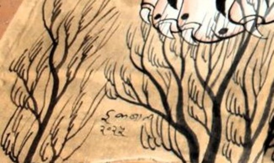Tigre Bianca 183x122 cm, tela dipinta a mano dall'India. Unica! – Dipinti e disegni, Cotone (photo 8 of 8)