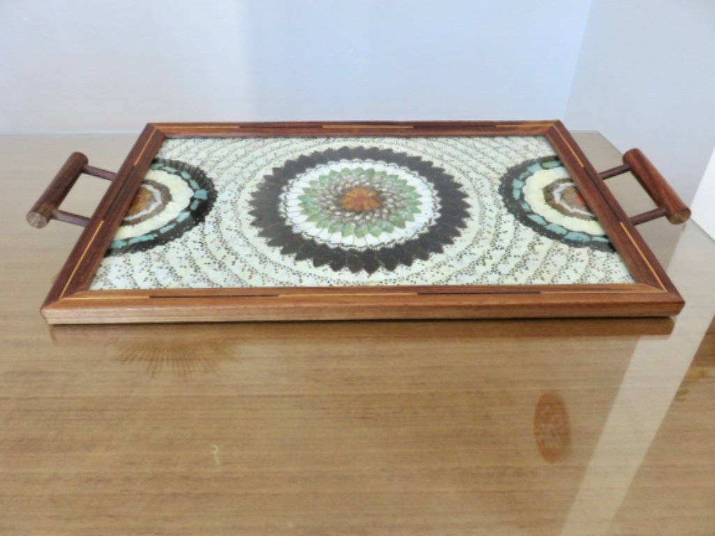 Schmetterlingsflügel-Tablett, Brasilien, 40er Jahre