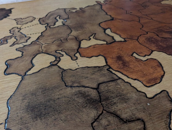 Unique Coffee table with Risk map (solid oak) – Wood (photo 2 of 5)