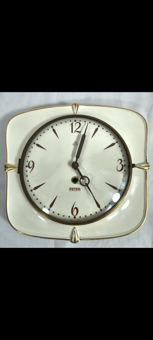 Vintage Peter wandklok – jaren 50 – mid-century