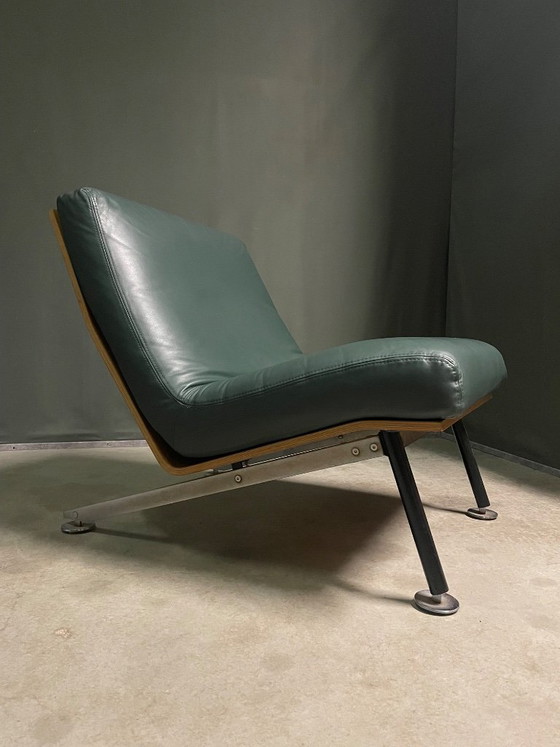 FELICE ROSSIE LOUNGE CHAIR, ANNI '60, Felicerossi, Poltrone, Pelle, Legno, Verde, Modern (foto 3 di 13)
