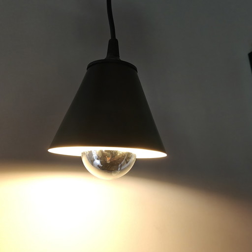 Lámpara colgante cónica negra minimalista vintage