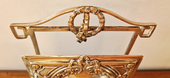 Image 1 of Mail holder with inkwell mirror-Silver-plated metal- 1900's