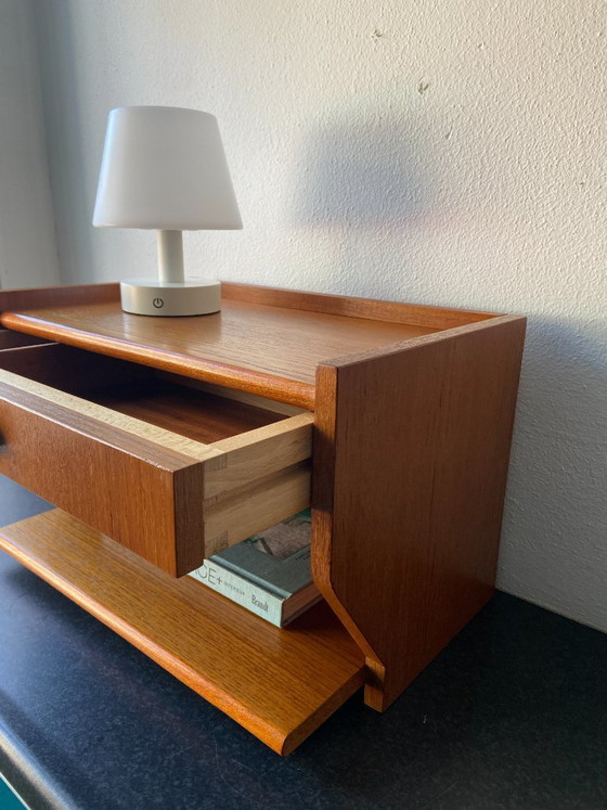 Image 1 of Vintage floating hallway cabinet/nightstand with drawer
