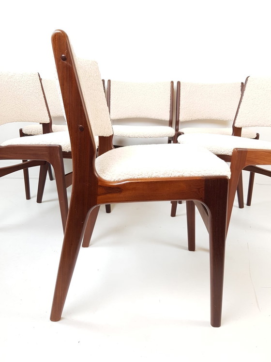 Image 1 of 6 Erik Buch Aastrup eetkamer stoelen nieuw gestoffeerd Deens