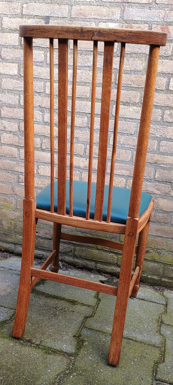 4 chaises de salle à manger anciennes en chêne anglais – Wood, Skai (photo 6 of 9)
