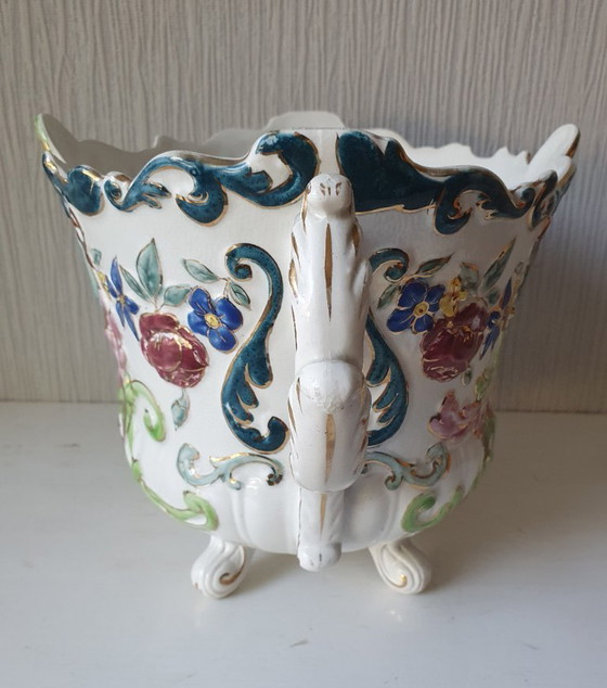 Image 1 of Antique Flowerpot Nimy (Belgium) – Rococo Style – ca. 1900