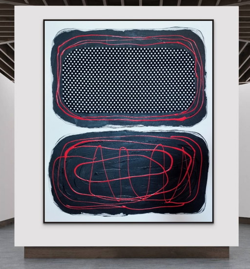 Antadze Abstrakte Komposition XXL – schilderijen tekeningen, Canvas, Textile