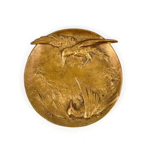 Cuenco en relieve Berndorf Art Nouveau con pájaros, hacia 1900 – schalen, Metal