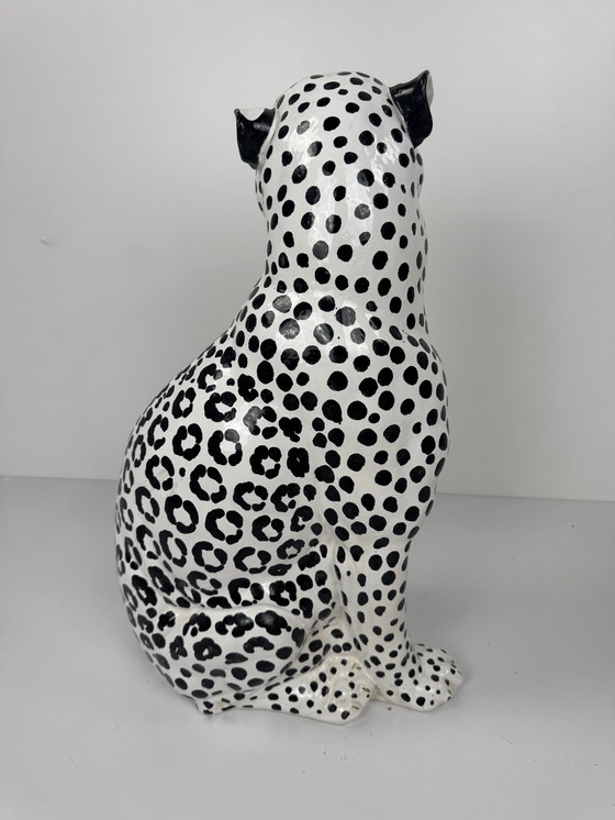 Image 1 of Leopardenfigur aus italienischem Porzellan - Fierce & Fabulous