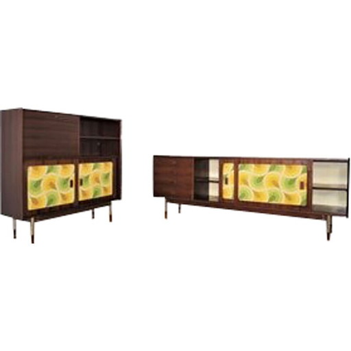 Pair of vintage teak highboards, 1960s