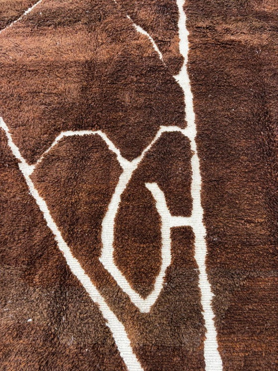 Image 1 of Moderner Berberteppich aus Marokko, 3 x 2 m, handgeknüpfter Wollteppich – Luxus-Beni-Ouarain-Teppich