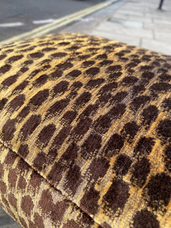 Image 1 of 1950s Paolo Buffa Stool In Silk Velvet Cheetah By Jim Thompson Seat Italy Restored And Upholstered