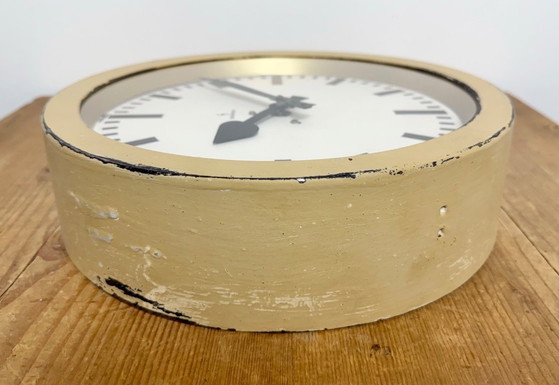 Image 1 of Beige Industriewanduhr von Siemens, 1950er Jahre