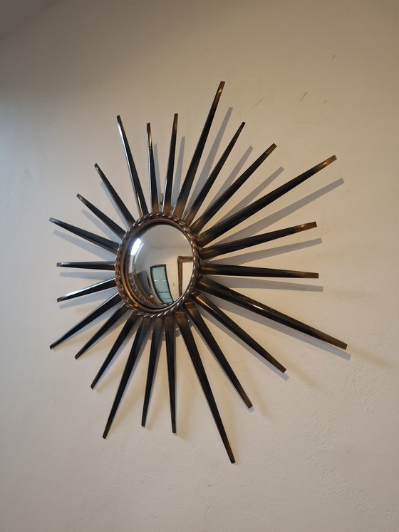 Image 1 of Raro espejo solar Chaty Vallauris de 60 cm firmado en 1950 convexo