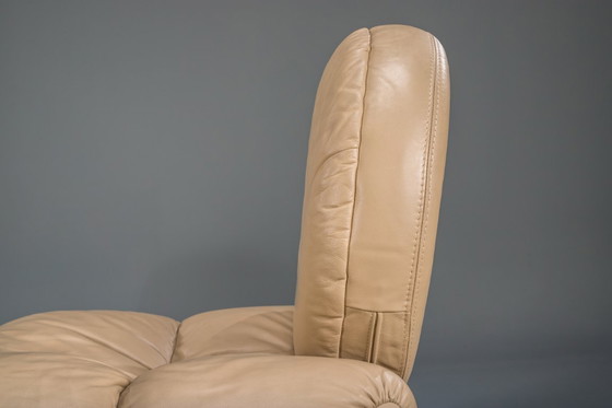 Image 1 of Calipso C35 Lounge Chairs in Leather attributed to Saporiti, Italy, 1980s, Set of 2