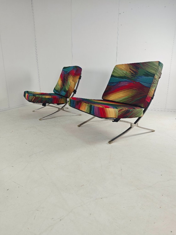 Poltrone Colorate Uniche - Set Di 2 - Ispirate Alla Barcelona Chair – Textile, Chrome (photo 2 of 11)