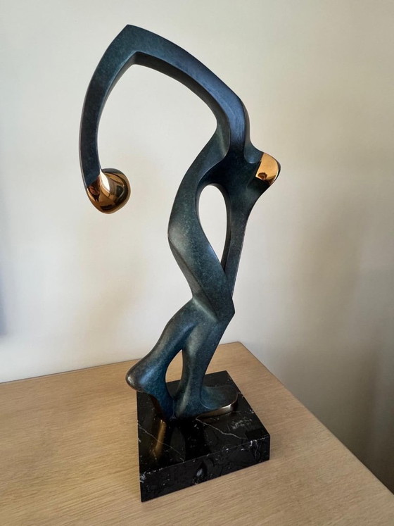 Tony Morey Atleta Sculture, bronzo e marmo, Nero, Modern (foto 2 di 5)