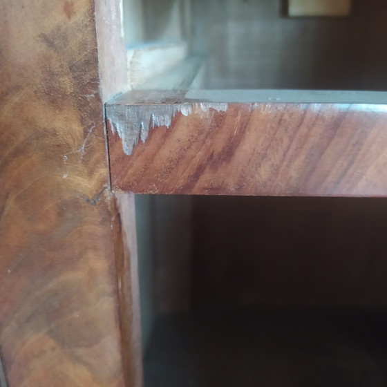 Antique washstand chest of drawers and matching nightstand walnut veneer – Glass, Marble (photo 8 of 8)