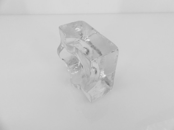 Image 1 of Skulpturaler Aschenbecher aus Klarglas, Modell Puzzle, Design Bertil Vallien, Boda-Åfors, Schweden, ca. 1970