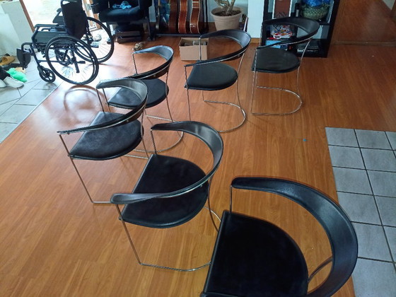 Chairs by Arrben italy 1980 s – Armchairs, Leather, Chrome (photo 9 of 9)