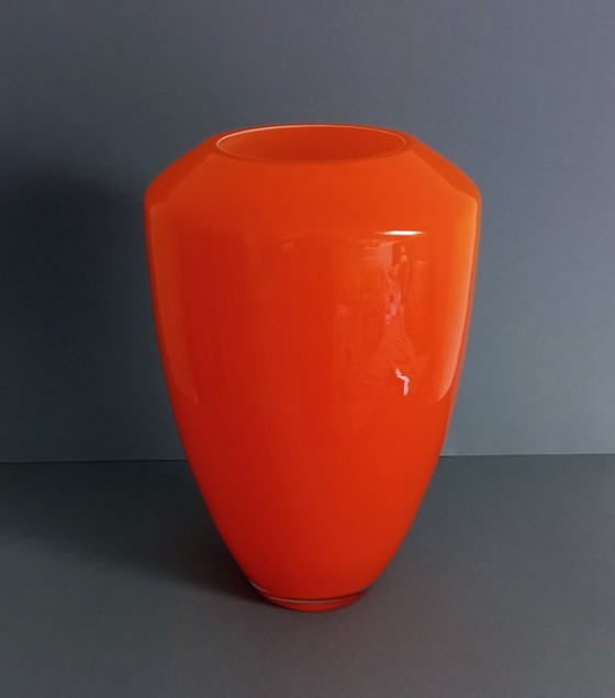 Image 1 of Walther Gropius Bauhaus 'TAC02' orange/white vase Collection 1969