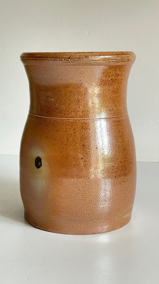 Image 1 of Vintage beige aardewerken kan