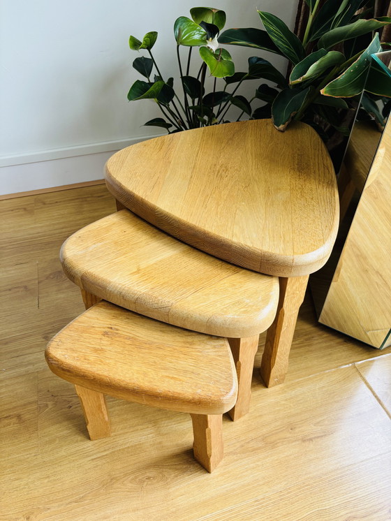 Image 1 of Set van 3 houten vintage nesting tables 